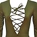 Prograce Women's Lace up Bandage Stretch Tight Bodysuit Jumpsuit Leotard