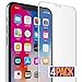 FlexGear iPhone X XS Glass Screen Protector [Coverage Plus] Premium Clear, Tempered, Designed for iPhone X/XS (4-Pack)