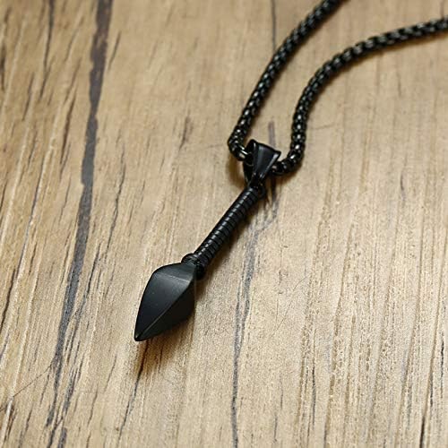 メンズネックレス ブラック ステンレス 筆 矢ペンダン チェーン ロングネックレス 男性 おしゃれ パーティファッション アクセサリー B011pn1q 694円 人気海外一番 100 品質保証 全品送料無料 即日出荷 Sale開催中