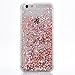 SUPVIN Liquid Phone Case for Girls, Creative Flowing Luxury Bling Glitter Sparkle Diamond Hard Clear Case Compatible for iPhone SE 5 5S(Pink)