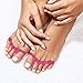 Toe Separators By Pedicura - Gel Toe Stretcher For Bunions & Overlapping Toes - Toe Straightener With Anti-Inflammatory Essential Oils For Pain Relief - Ergonomic Design For Sports Activities (Pink)
