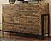 Signature Design by Ashley Sommerford Urban Industrial Butcher Block Style 9 Drawer Dresser, Brown