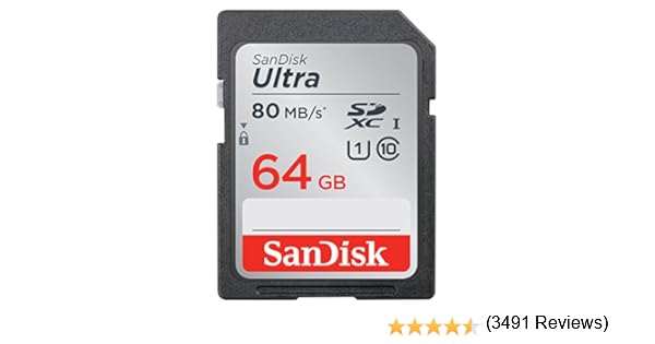 SanDisk Ultra Tarjeta de memoria SDXC de 64 GB (hasta 80 MB/s ...