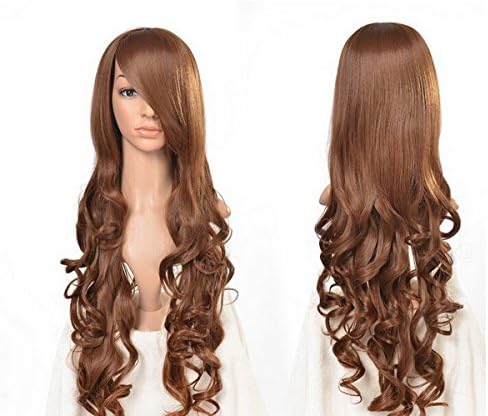 Lewang 32"/80cm Cosplay Party Long Curly Hair Anime Wigs Full Hair Wig (Brown)