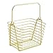 mDesign Farmhouse Metal Storage Organizer Basket Bin with Handle - Holds Hand Soap, Body Wash, Bath Salts, Lotion, Razors, Hand Towels, Hair Accessories, Body Spray - Small - Gold Brass