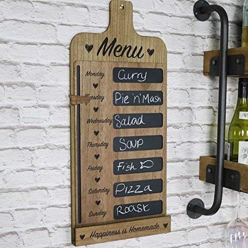 Deco Desire Chalkboard with Weekly Menu Blackboard Kitchen Notice Chalk Board Shopping List, Black/White, W30 x H66 cm - Image 3