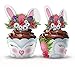 Cute Animal Easter Bunny Cupcake Wrappers and Toppers by Funky Fledgling- 24 Sets (Woodland Bunny)