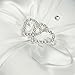 Hosaire Ring Bearer Pillow 4 x 4 inches Bow Rhinestone Double Heart Ring Pillow Wedding Decoration White