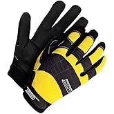 Bob Dale Gloves 20110603YXL Mechanics Glove Synthetic Leather Yellow/Black,