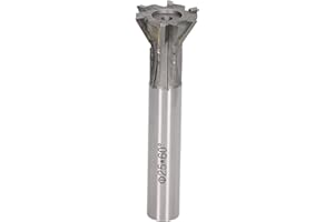 Dovetail Milling Cutter 6 Flute 60 Degree 25mm Diameter Carbide End Mill Straight Shank for General Ferrous Nonferrous Metals