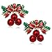 cocojewelry Christmas Red Bow Jingle Bell Post Stud Earrings Jewelry (Red Bell)