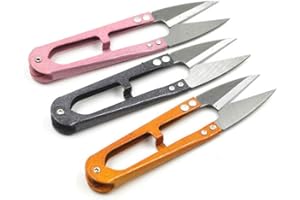 QQA DEEINN 4.1inch Sewing Scissors(pack of 3) Yarn Thread Cutter Small Snips Trimming Nipper - Great for Stitch, Mini DIY Supplies (Multicolored-3)