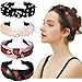 Women Headbands Head Hair Bands - 2 Bee Embroidery Headband and 2 Velvet Pearl Hairbands, Wide Knot Headwrap for Women Girls, Fashion Hair Accessories,Great Gifts