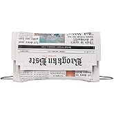 moderngenic 'Newspaper' Handbag, Fashion Envelope Clutch, Cross-body Shoulder Purse, Soft PU Leather Handbags for Women/Girls