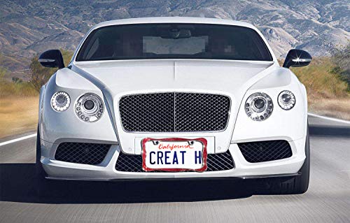 Creathome 3D Shining License Plate Frame, Chrome with Shining Red Chunky Gliter, Pure Zinc Alloy Metal