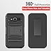 Galaxy J1 Case, Samsung Galaxy J1 Case, Combo Rugged Shell Cover Holster with Built-in Kickstand and Holster Locking Belt Clip + Circle(TM) Stylus Touch Screen Pen and Screen Protector - Black