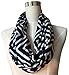 Pop Fashion Shop Women's Infinity Scarf, Geometric Pattern Scarf, Zipper Scarf, Fashion Scarf, Infinity Scarves (Black)