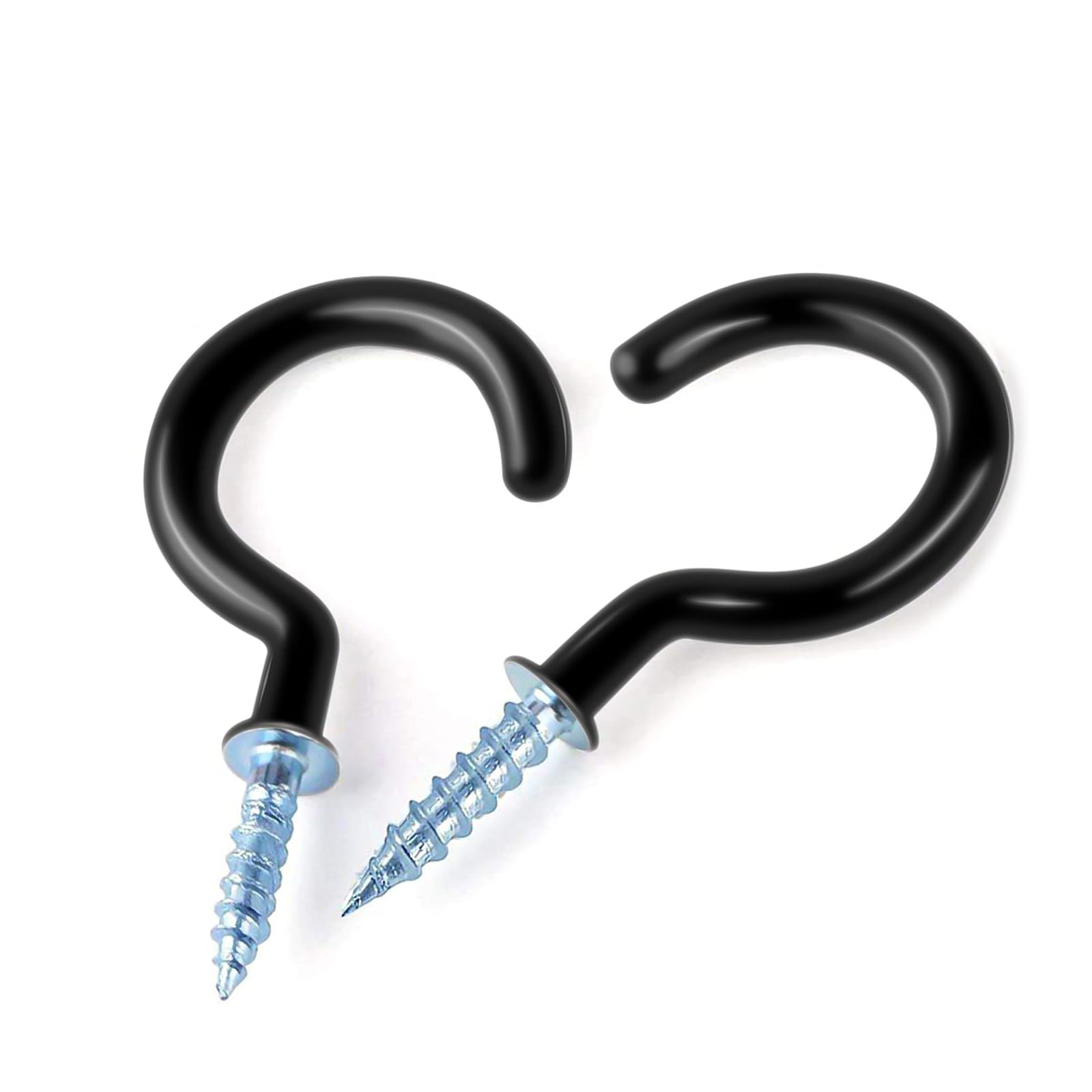 WKTRSM 30 PCS Screw Hooks 2 Inch Cup Hooks, Vinyl Coated Ceiling Hook Heavy Duty Mug Screw in Hooks for Hanging Plants, Cups, Utensils, Lights and Stuff Great for Indoor & Outdoor Use