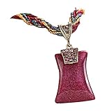 Doinshop Hot Bohemian Collar Women's Rhinestone Geometric Type Gem Pendant Statement Necklace (purple)
