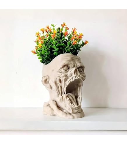 Amazon.com : Horror Skull Planter with Spine Stand Candy Bowl