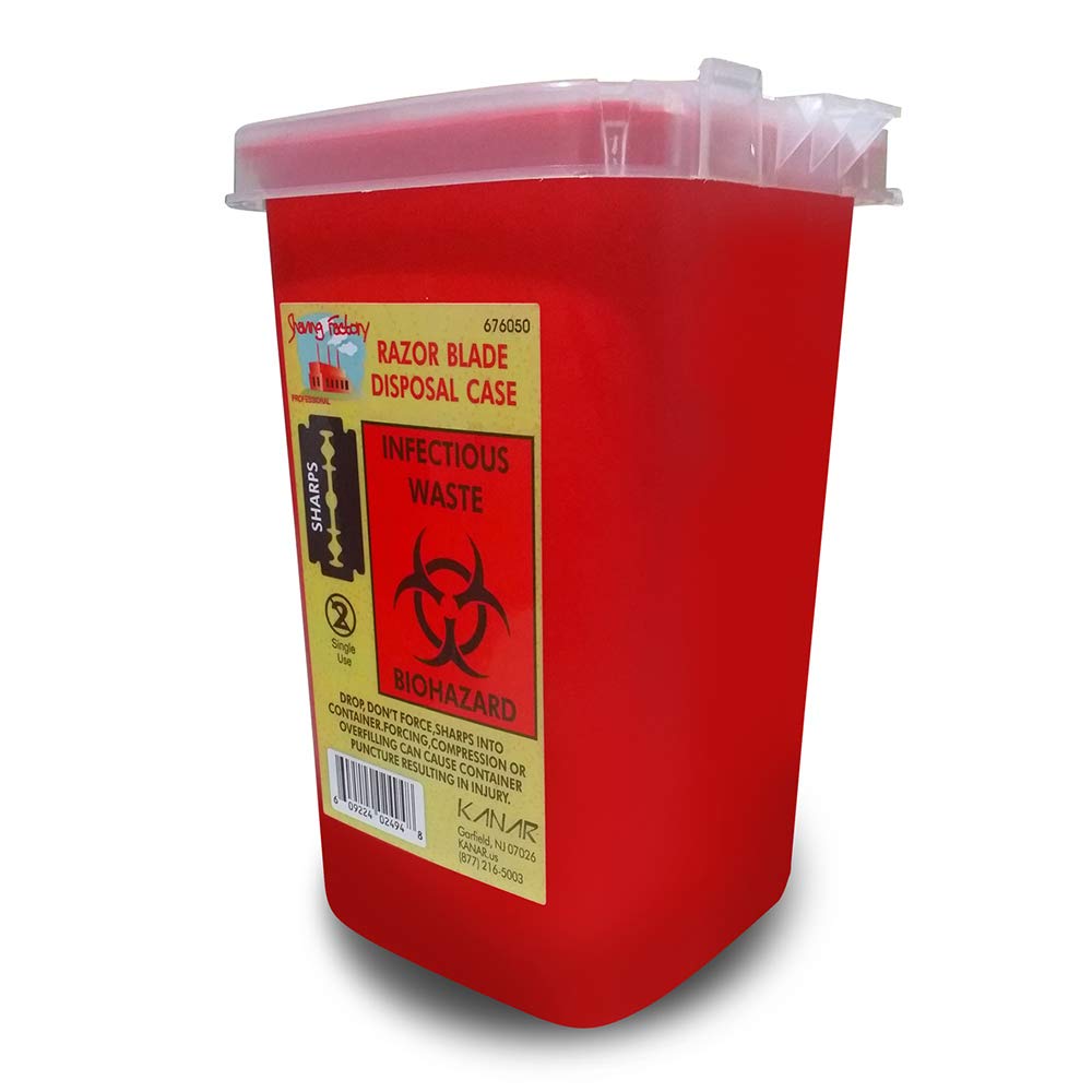 The Shave Factory Razor Blade and Sharps Disposal Case, Red