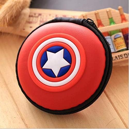 HilGar Multipurpose Pouch case for Earphones Headphone Pen Drives, Memory Card, Data Cable, Chargers Wires Coin for Girls Boys Carrying Pocket Storage & Travel Organizer (Red Shield, 1)