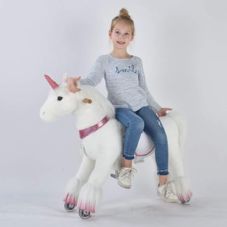 Amazon Ufree Horse 動く馬 乗用玩具 ミディアムサイズ木馬 木馬おもちゃ 走れ ポニー36 子供へのプレゼント ピンクユニコーン 乗用玩具 三輪車 おもちゃ