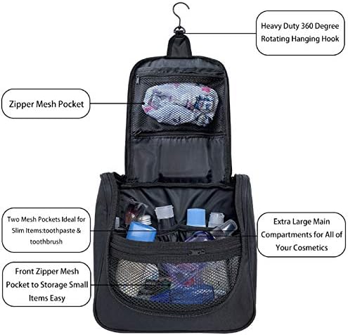 DAMIFAN makeup bag travel bags for women and men travel size toiletries toiletry bag Water-resistant Makeup Cosmetic Bag Travel Organizer for Accessories, Shampoo, Full Sized Container, Toiletries (Black) 2 DAMIFAN makeup bag travel bags for women and men travel size toiletries toiletry bag Water-resistant Makeup Cosmetic Bag Travel Organizer for Accessories, Shampoo, Full Sized Container, Toiletries (Black)