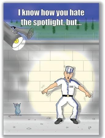 Uncle Pokey Birthday Card - Spotlight On Your Birthday - Humorous Original Art on 100 pound paper with envelope folding to 5"x 7" Sold as a single card