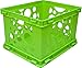Storex Large Storage and Transport File Crate, 17.25 x 14.25 x 10.5 Inches, Neon Green, Case of 3 (STX61581U03C)