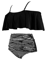 Bikini de cintura alta con volantes para dama (FBA)