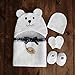 Bimboly Extra Soft Baby Bamboo & Cotton Hooded Towel + Bonus Bath Set | Antibacterial and Hypoallergenic | Keeps Baby Dry and Warm | Sized for Infant and Toddler | Baby shower Gift | White