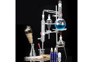 Lab Glassware Kit 500ml Chemistry Glassware Home Distillation Apparatus, Alcohol Distiller Distilling to Making Your Own Esse