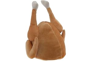 BinaryABC Thanksgiving Plush Turkey Hat,Roasted Turkey Hats,Thanksgiving Day Costume Party Accessory (Brown)