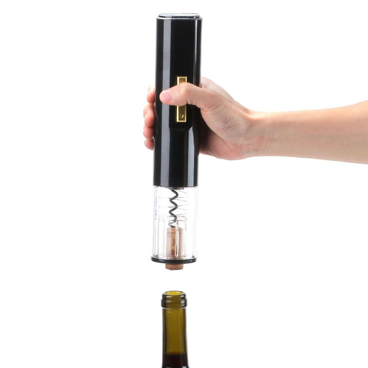 WarmHut Wine Bottle Opener, Electric Automatic Wine Opener Corkscrew Screw Pull Red Wine Cutting Machine With Foil Cutter, Battery Powered