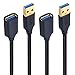 Besgoods USB 3.0 Extension Cable, 2-Pack 6ft USB Extension Cable Braided Extender Cord - A Male to A Female Extension Cable Compatible with Keyboard, Mouse, Hard Drive, Printer