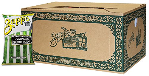 Zapp's New Orleans Kettle-Style Potato Chips, Cajun Dill Gator-Tator - Crunchy Chips with a Spicy Kick, Great for Lunches or Snacking on the Go, 5 oz. Bag (Pack of 12)