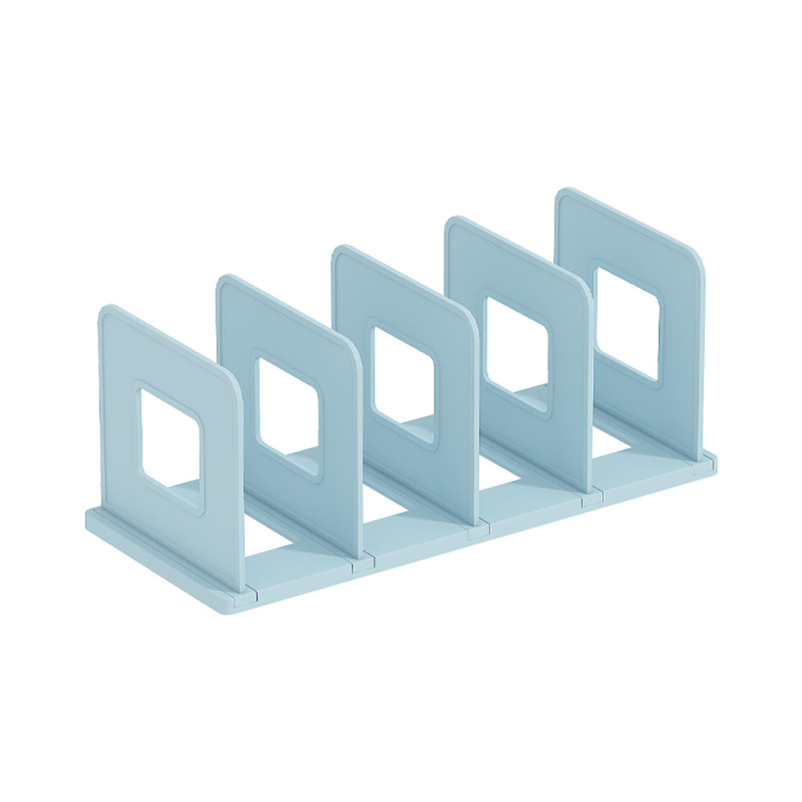 Marte Vanci Desktop File Sorter Organiser Purse Organiser Thickened Plastic Magazine Holder Bookshelf Rack Mail Divider for Office Desk Kitchen Shelf Closet 4 Slots Blue