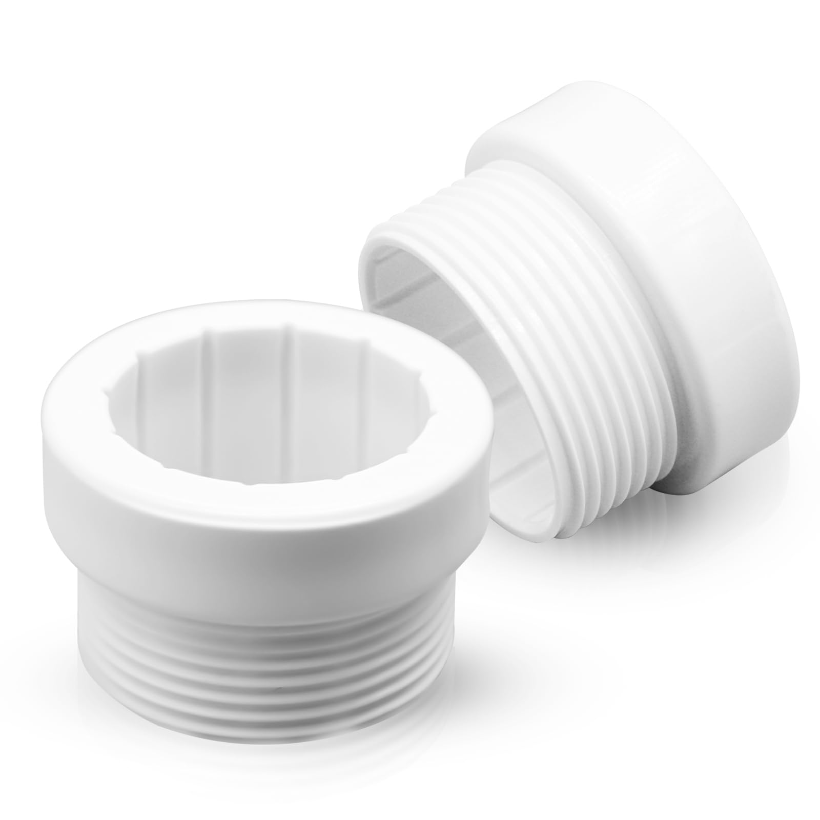 2Pcs Pool Umbrella Stabilizer Sleeve, Umbrella Hole Ring Pool Umbrella Adapter, Threaded Umbrella Cone Wedge Fits for 1 3/4" Aquastar Pool Umbrella Inserts, Umbrella Stand Parts Outdoor (White)