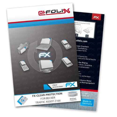 atFoliX FX-Clear Pellicola protettiva per Becker Traffic Assist Z100 - Pellicola protettiva trasparente!