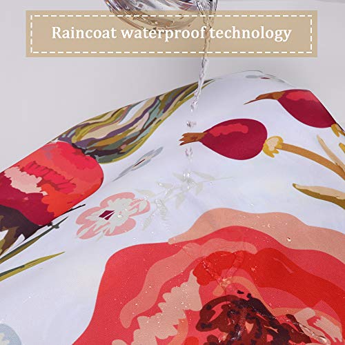 image for Uphome Floral Fabric Shower Curtain, Waterproof Colorful Chic Rose Flo