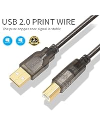 Kzeux - Cable para impresora (32.8 ft, USB 2.0, macho A a macho B, alta velocidad) 6 ft