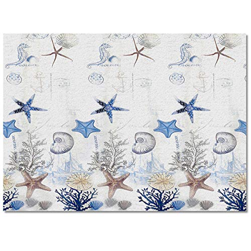2x3ft-Large-Area-Rugs-for-Living-Room-Nautical-Tropical-Ocean-Collection-Area-Runner-Rugs-Non-Slip-Bedroom-Carpets-Hallways-Rug-Outdoor-Indoor-Nursery-Rugs-Decor-Anchor-Starfish-Shell-Seahorse 2x3ft Large Area Rugs for Living Room, Nautical Tropical Ocean Collection Area Runner Rugs Non Slip Bedroom Carpets Hallways Rug, Outdoor Indoor Nursery Rugs Décor, Anchor Starfish Shell Seahorse