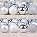 Christmas Balls Ornaments for Xmas Tree - Shatterproof Christmas Tree Decorations Large Hanging Ball Silver 4.0