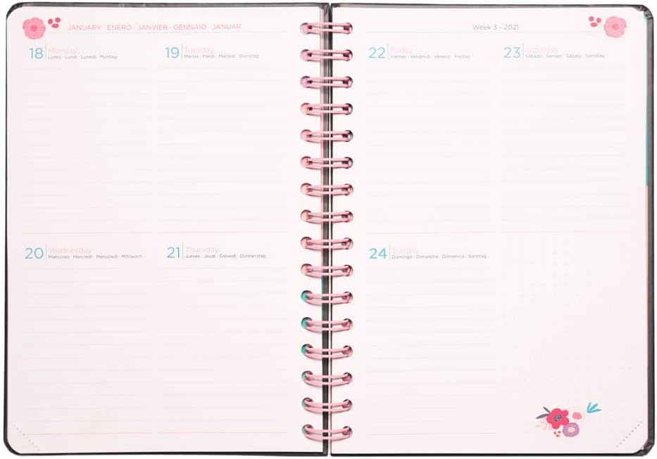 Grupo Erik - Blummen Academic Diary 2020-2021 A5 Week to View, Mid Year Diary - 12 Months - Image 4
