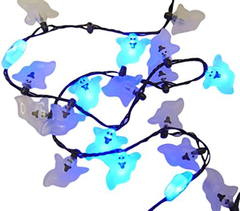 Halloween Flashing Light Up Ghost Bead Stay Safe Necklace