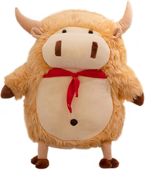 Amazon Co Jp Aboofan ぬいぐるみ牛人形中国新年マスコット人形牛ぬいぐるみ動物のおもちゃギフト卒業パーティー ホーム キッチン