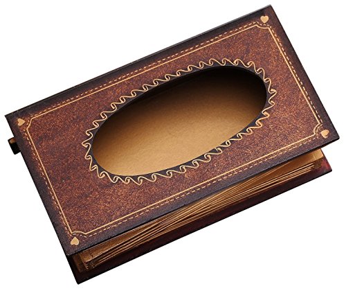 LYUS Tissue Holder Elegant Wooden Antique Book Design Tissue Paper Holder Dispenser Novelty Napkin Holder Toilet Bath Facial Tissue Box (Red)
