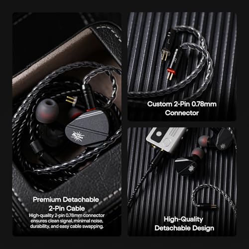 Linsoul Kiwi Ears Canta In-Ear Earphones, Hybrid 1DD+2Planar Earphones, Gaming Headphones, Wired HiFi Earphones, with Detachable IEM Cable for Audiophile Musician