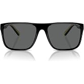 Scuderia Ferrari mens Sporty Elegance With Matte Black Square Frames and Polarized Grey Lenses Square Sunglasses